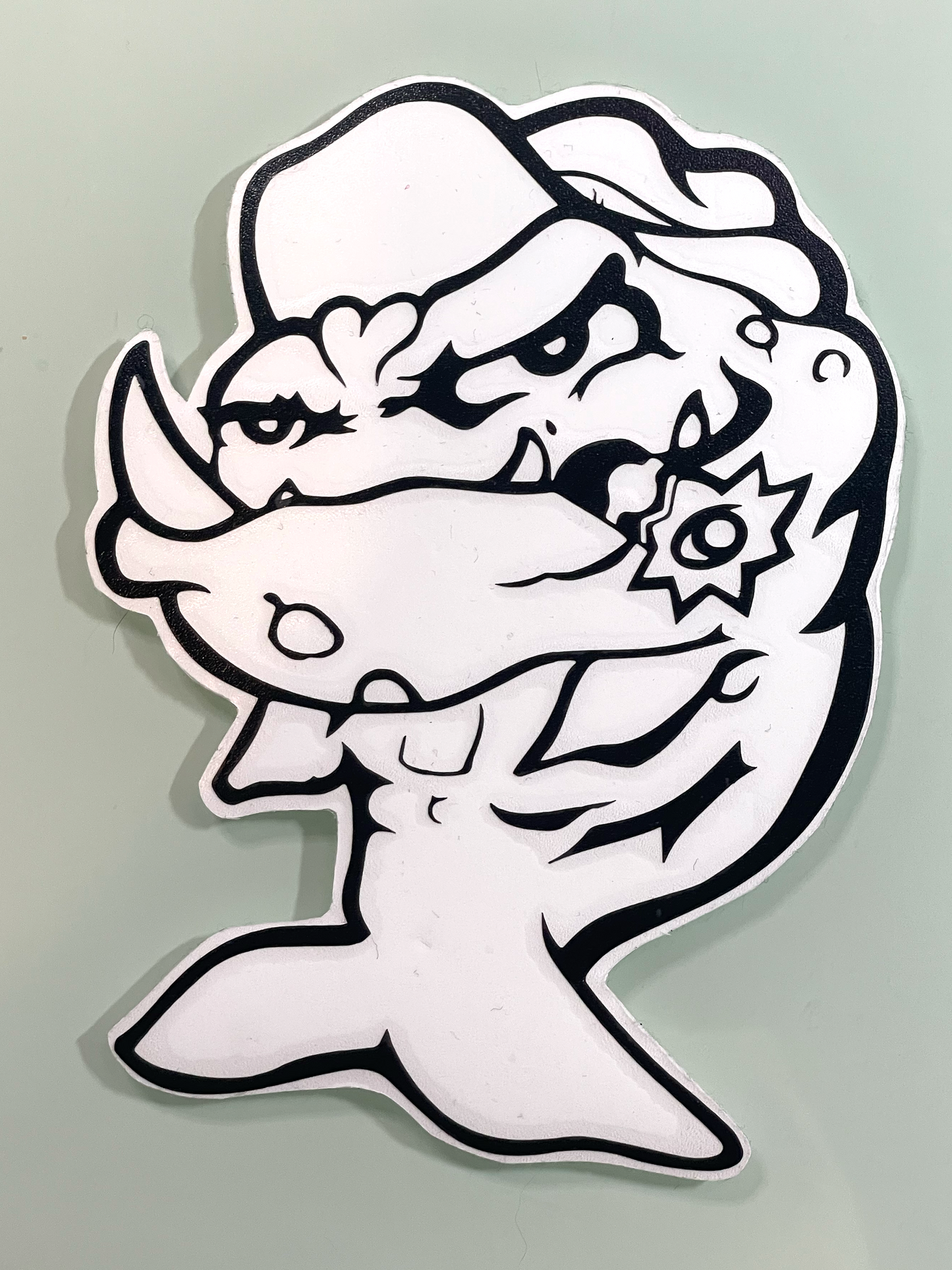 Simplified Mean Fish vinyl sticker - black (2 sizes)