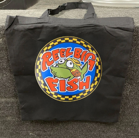 Silly Fish Round Tote Bag - black